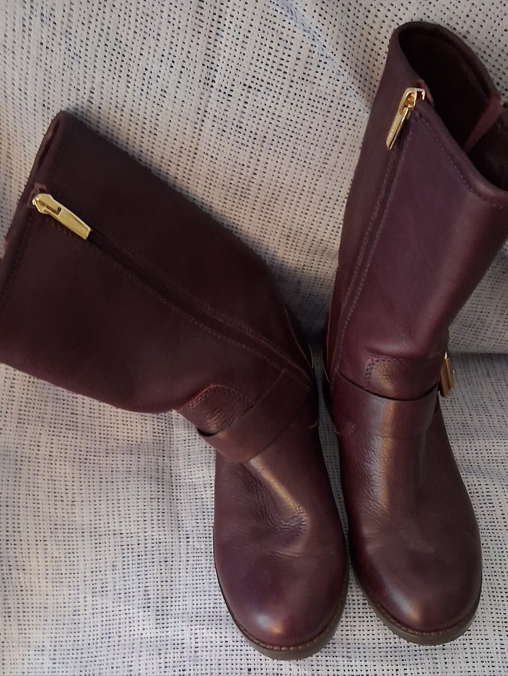 Vince Camuto Burgundy Buckle Ankle Boots